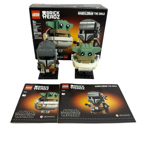 LEGO Brickheadz Star Wars The Mandalorian and The Child 75317 Complete Retired - Picture 1 of 15